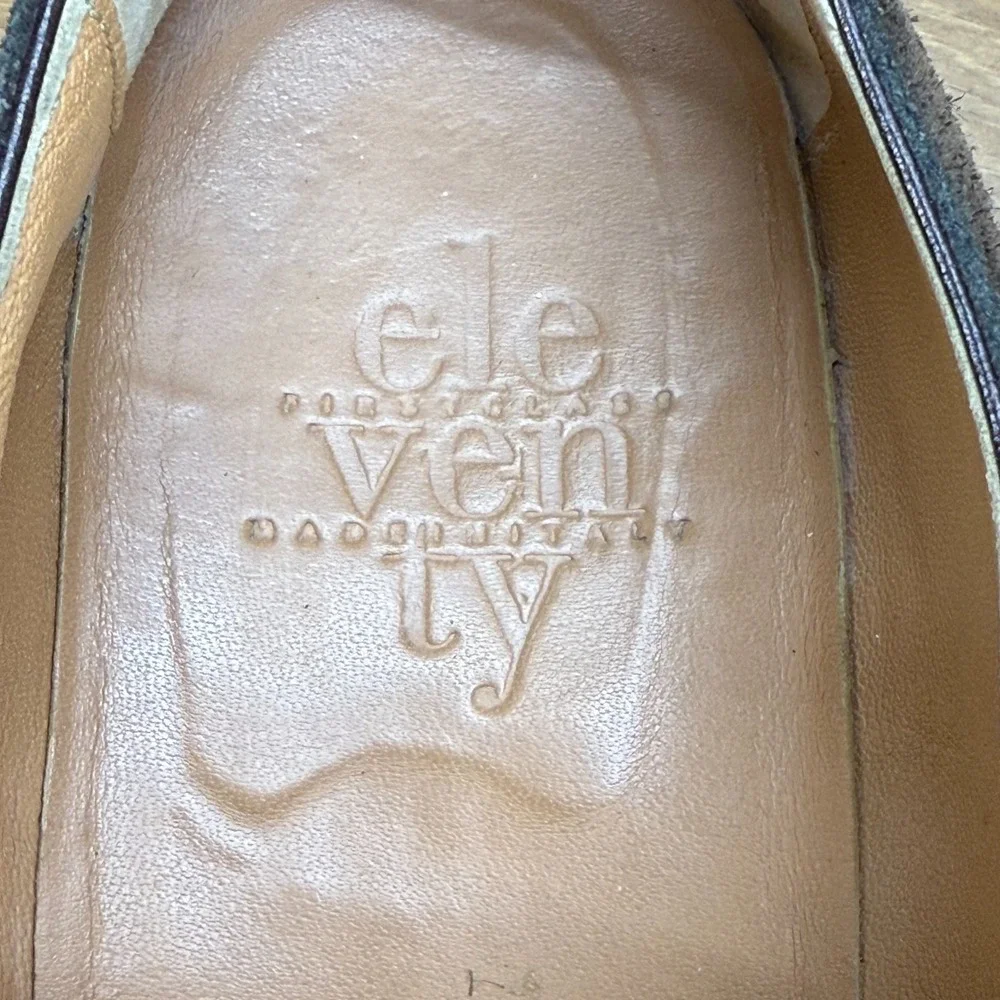 ELEVENTY Mens Double Monk Strap Dress Shoes 12 Moc Toe Brown Suede Lite Soles